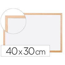 Pizarra Blanca Q-Connect Melamina Marco De Madera 40X30 Cm