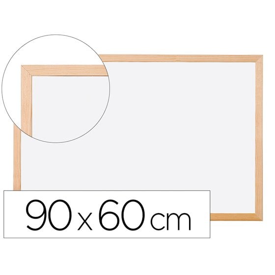Pizarra Blanca Q-Connect Melamina Marco De Madera 90X60 Cm