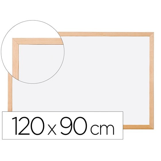 Pizarra Blanca Q-Connect Melamina Marco De Madera 120X90 Cm