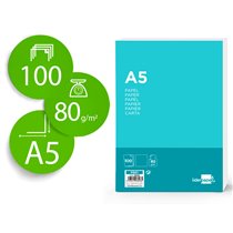 Papel Liderpapel A5 80G/M2 Liso Paquete De 100 Hojas