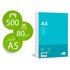 Papel Liderpapel A5 80G/M2 Liso Paquete De 500 Hojas