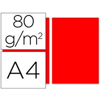 Papel Color Liderpapel A4 80Gr Rojo Paquete De 100 Hojas