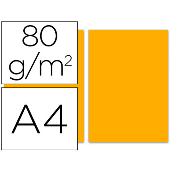 Papel Color Liderpapel A4 80Gr Naranja Paquete De 100 Hojas