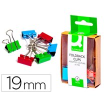 Pinza Metalica Q-Connect Reversible 19 Mm Caja De 6 Unidades Colores Surtidos