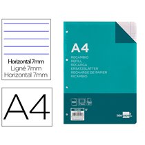 Recambio Liderpapel A4 100 Hojas 100G/M2 Horizontal Con Doble Margen 4 Taladros