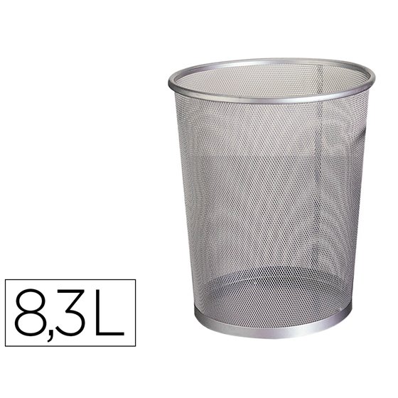 Papelera Metalica Q-Connect Rejilla Gris 190X260X235 Mm