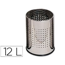 Papelera Metalica Q-Connect Perforada Cromada 250X325 Mm