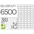 Etiqueta Adhesiva Q-Connect Kf00573 -Tama�o 38,1X21,2 Mm -Fotocopiadora -Laser -Ink-Jet-Caja Con 100 Hojas Din A4