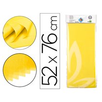 Papel Seda Liderpapel 52X76Cm 18G/M2 Bolsa De 5 Hojas Amarillo