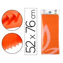 Papel Seda Liderpapel 52X76Cm 18G/M2 Bolsa De 5 Hojas Naranja