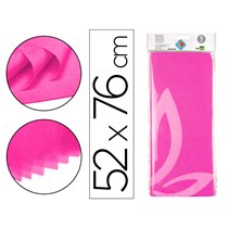 Papel Seda Liderpapel 52X76Cm 18G/M2 Bolsa De 5 Hojas Rosa Fuerte