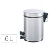 Papelera Metalica Q-Connect Con Pedal Cromada 32X21 Cm Capacidad 6 Litros