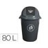 Papelera Contenedor Q-Connect Plastico Con Tapadera 80L Color Gris 450X760 Mm