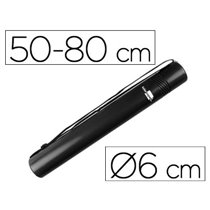 Portaplanos Plastico Liderpapel Diametro 6 Cm Extensible Hasta 80 Negro
