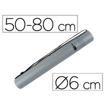 Portaplanos Plastico Liderpapel Diametro 6 Cm Extensible Hasta 80 Gris