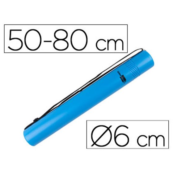 Portaplanos Plastico Liderpapel Diametro 6 Cm Extensible Hasta 80 Azul