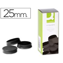 Iman Para Sujecion Q-Connect Ideal Para Pizarras Magneticas25 Mm Negro Caja De 10 Unidades