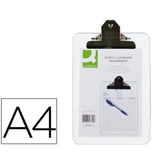 Portanotas Q-Connect Plastico Transparente Din A4 4 Mm