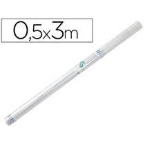 Rollo Plastico Adhesivo Liderpapel 0,50X3 Mt. 8O Micras Forralibros Removible