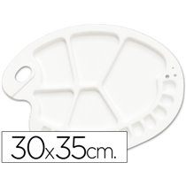 Paleta Plastico Lidercolor Ovalada 17 Huecos Diestros Tama�o 30X35Cm
