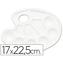 Paleta Plastico Lidercolor Ovalada 10 Huecos Diestros Tama�o 17X22,5Cm