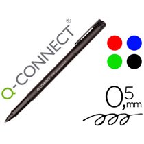 Rotulador Q-Connect Retroproyeccion Punta Fibra Super Fina Redonda 0.5 Mm Permanente Bolsa 4 Rotuladores