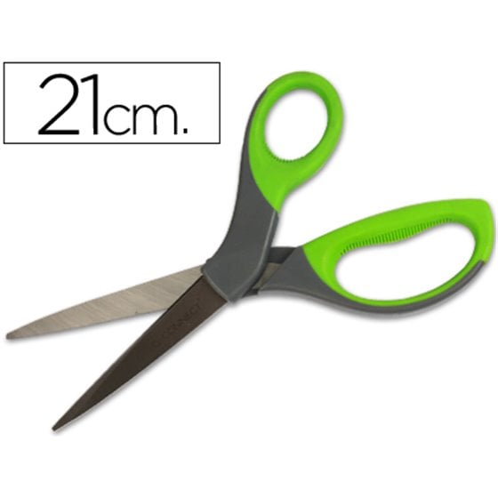 Tijera Q-Connect Mango Caucho 8\" 21 Cm Blister