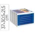 Fichero Cajones De Sobremesa Q-Connect 305X370X215 Mm Bandeja Organizadora Superior 6 Cajones Azul Opaco