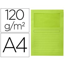 Subcarpeta Cartulina Q-Connect Din A4 Verde Con Ventana Transparente 120 Gr