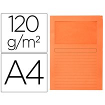Subcarpeta Cartulina Q-Connect Din A4 Naranja Con Ventana Transparente 120 G/M2
