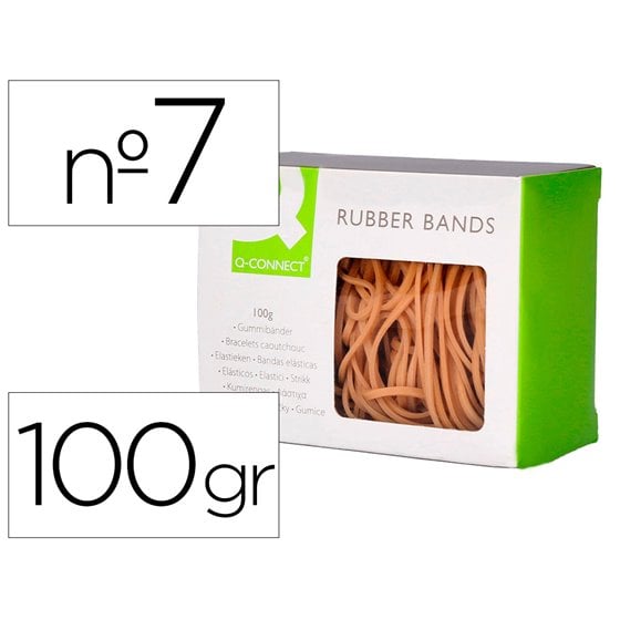 Gomillas Elasticas Q-Connect 100 Gr Numero 7 70 X 2 Mm