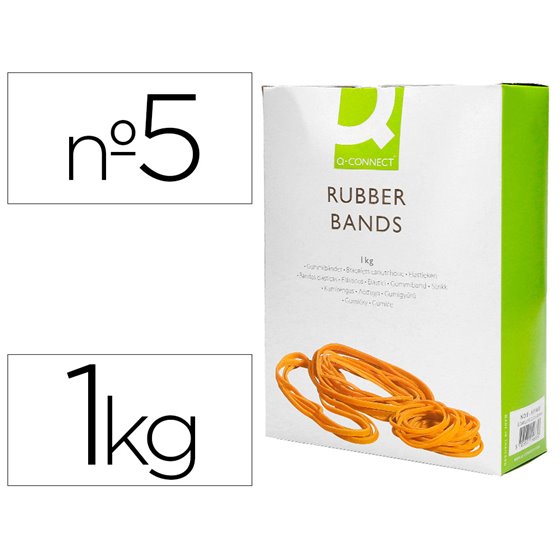 Gomillas Elasticas Q-Connect 1000 Gr Numero 5 50 X 2 Mm