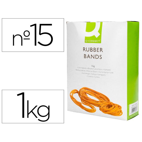 Bandas Elasticas Q-Connect 1000 Gr 150 X 9 Mm Numero 15
