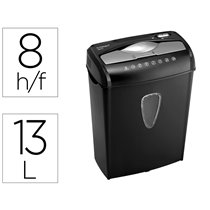 Destructora De Documentos Q-Connect Kf17972 Capacidad De Corte 8 H Destruye Grapas Clips Cd Y Tarjetas 13 Litros