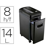 Destructora De Documentos Q-Connect Kf15547 Capacidad De Corte 8 H Destruye Grapas Clips Y Tarjetas Papelera 15L