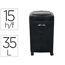Destructora De Documentos Q-Connect Kf15553 Capacidad De Corte 15 H Destruye Grapas Clips Cd Y Tarjetas 35 Litros