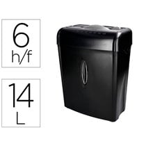 Destructora De Documentos Q-Connect Kf17970 Capacidad De Corte 6 H Destruye Grapas Clips Y Tarjetas Papelera 14L