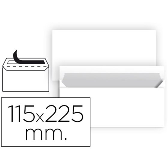 Sobre Liderpapel N 5 Blanco Americano 115X225 Mm Tira De Silicona Paquete De 25 Unidades
