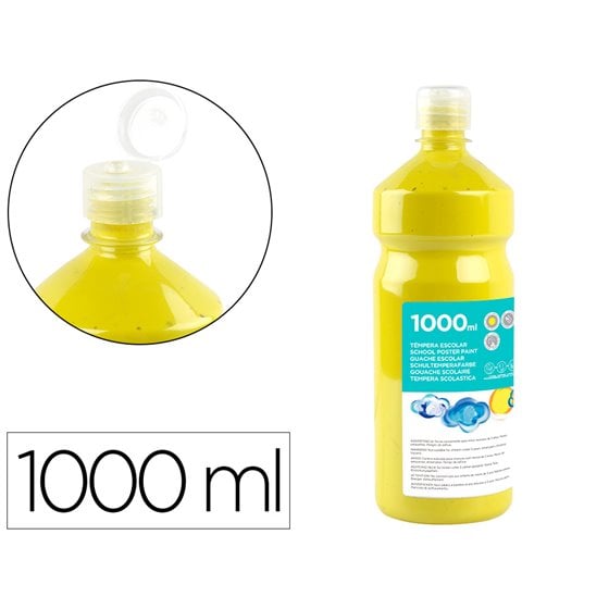 Tempera Liquida Liderpapel Escolar 1000 Ml Amarillo Limon
