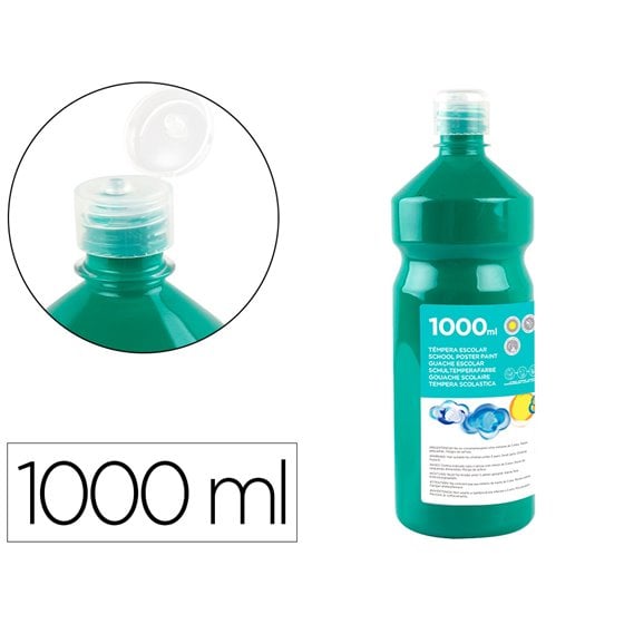 Tempera Liquida Liderpapel Escolar 1000 Ml Verde Oscuro