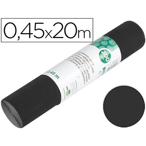 Rollo Adhesivo Liderpapel Unicolor Negro Mate Rollo De 0,45 X 20 Mt