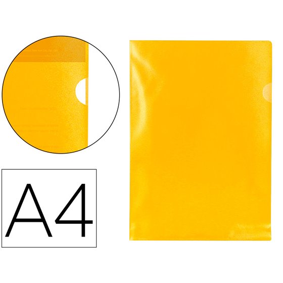 Carpeta Dossier U�ero Plastico Q-Connect Din A4 120 Micras Amarilla Caja De 100 Unidades