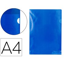 Carpeta Dossier U�ero Plastico Q-Connect Din A4 120 Micras Azul Caja De 100 Unidades