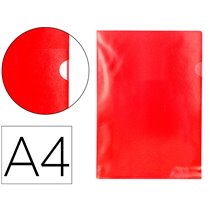 Carpeta Dossier U�ero Plastico Q-Connect Din A4 120 Micras Roja Caja De 100 Unidades