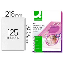 Bolsa De Plastificar Q-Connect 303 X 216 Mm 125 Mc Din A4 A Caja De 100 Unidades