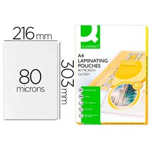 Bolsa De Plastificar Q-Connect 303 X 216 Mm 80 Mc Din A4 Caja De 100 Unidades