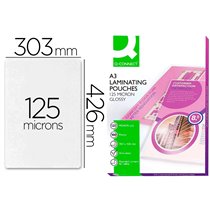 Bolsa De Plastificar Q-Connect 303 X 426 Mm 125 Mc Din A3 Caja De 100 Unidades