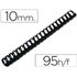 Canutillo Q-Connect Redondo 10 Mm Plastico Negro Capacidad 95 Hojas Caja De 100 Unidades