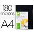 Tapa De Encuadernacion Q-Connect Pvc Din A4 Opaca Negra 180 Micras Caja De 100 Unidades