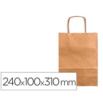 Bolsa Kraft Q-Connect Natural Asa Retorcida 240X100X310 Mm